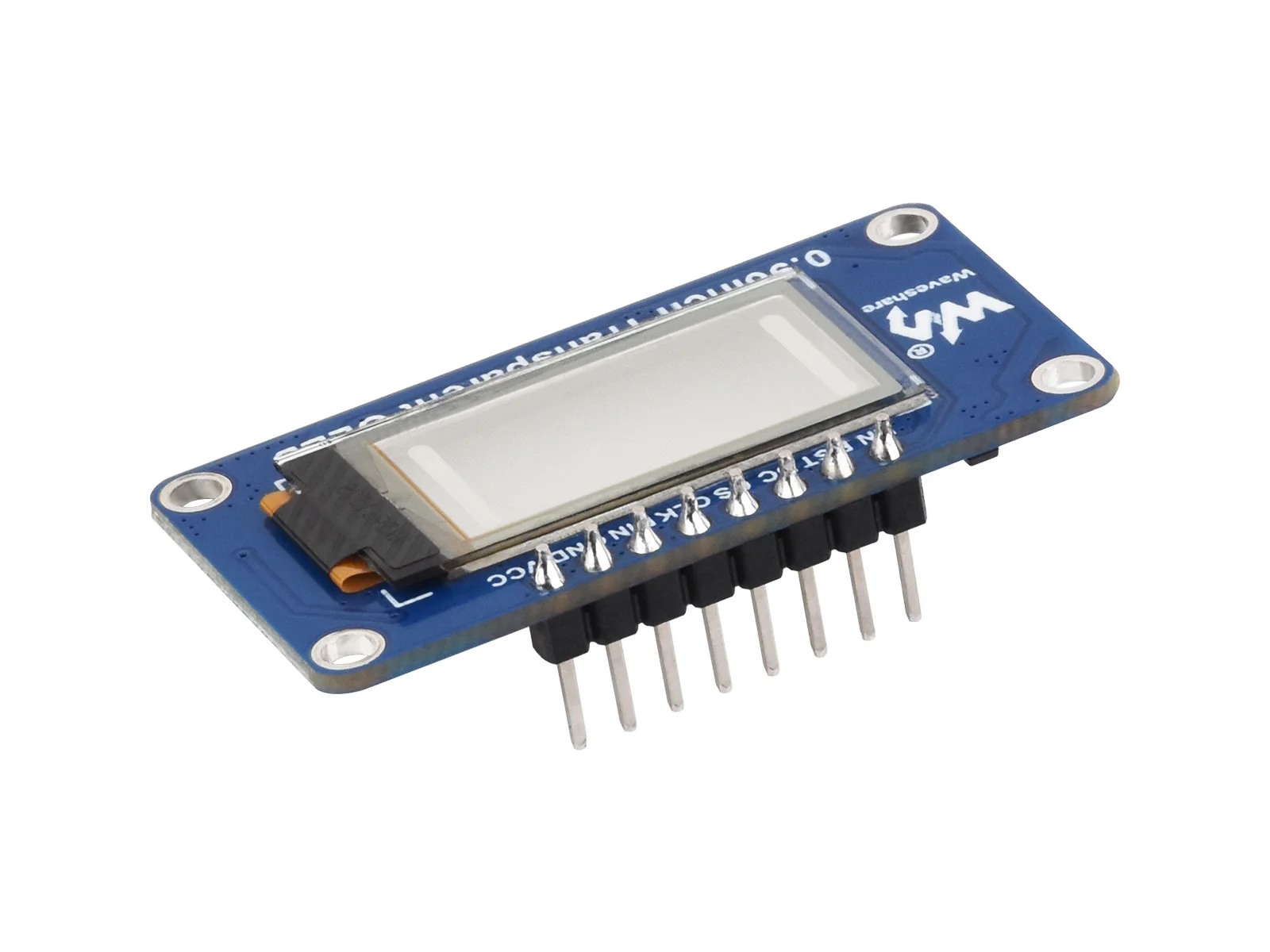 Waveshare 0.96inch Transparent OLED Display Module, 128 × 64 Resolution, SPI/I2C Interface, SSD1312 Driver IC