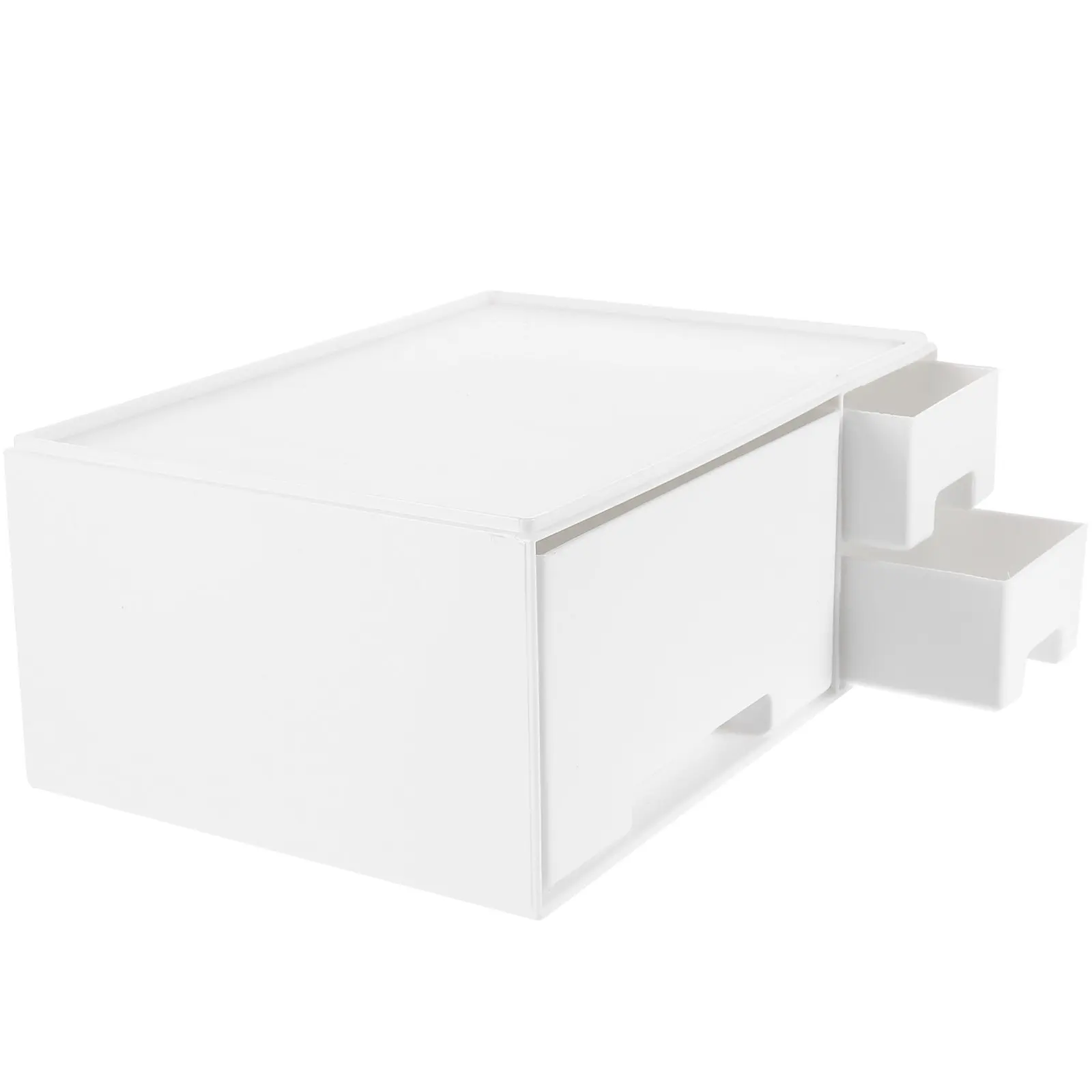 White Monitor Stand with Storage Drawer – Adjustable Computer Screen Riser for Desk, Office & Student Use