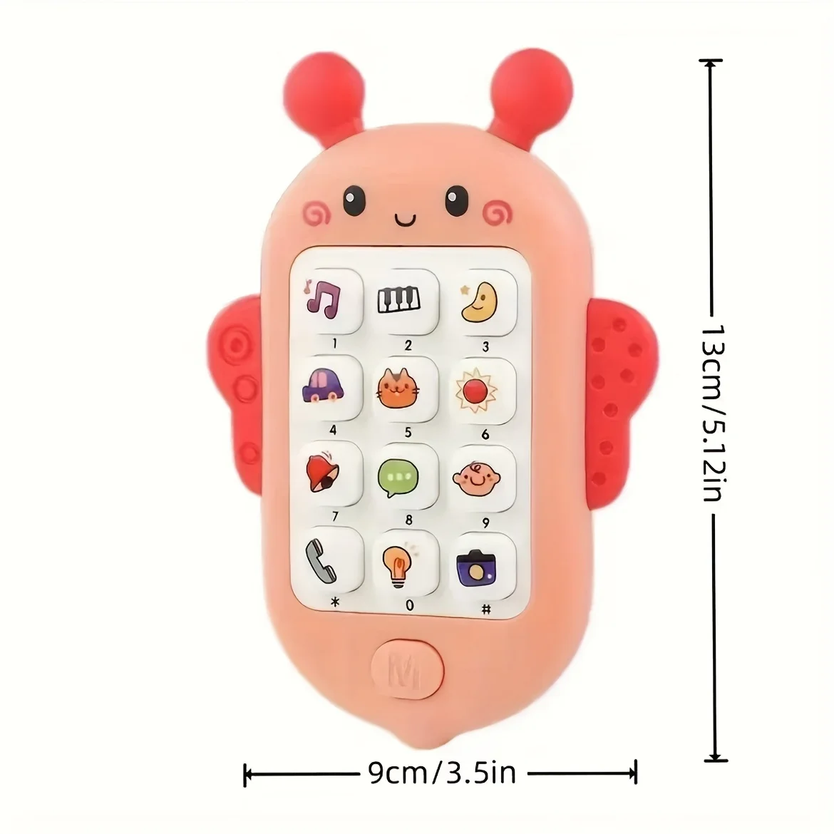 Giocattolo per l'apprendimento del telefono Bee Music: telefono con musica, storie, numeri, animali e modalità simile alla torcia, alimentato a batteria (non incluso)