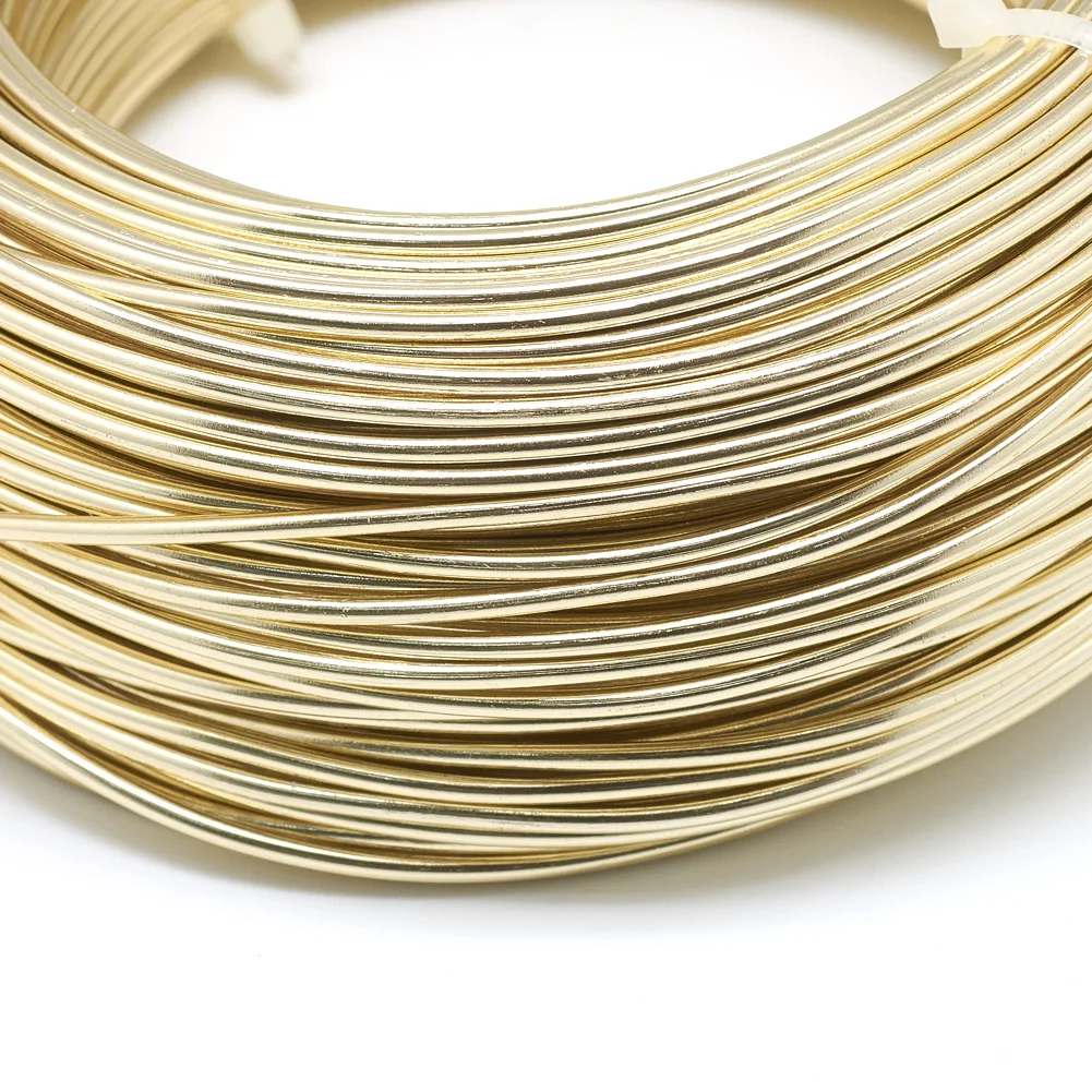 1 Roll 0.6~6mm Aluminum Wire Golden Color Serise Bendable Metal Craft Wire for Bracelet Jewelry Making DIY Flexible Beading Wire