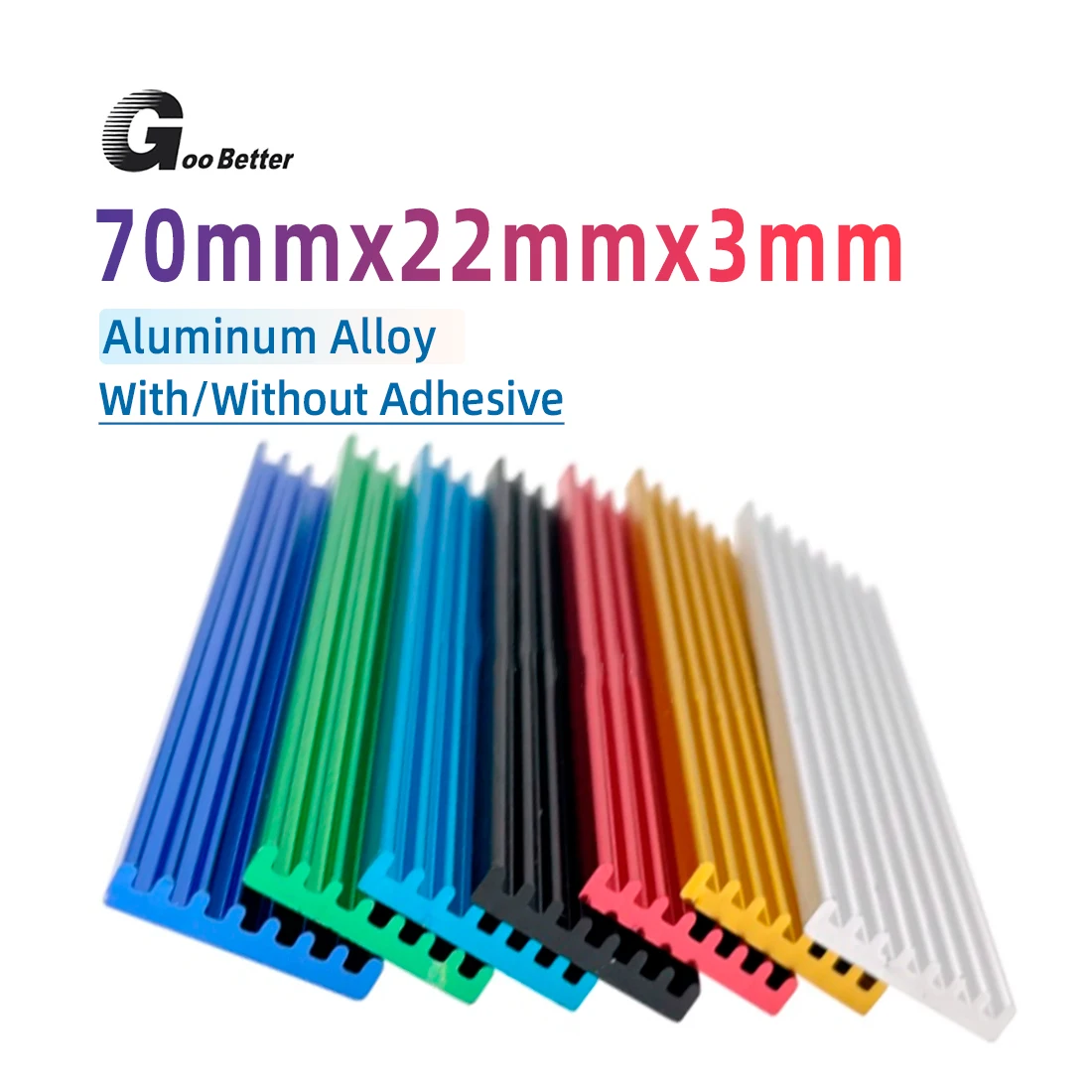 

Aluminum Heat Sink Radiator Heat Sink Suitable For Electronic Ic Chips Multiple Colors Available 70 X 22 X 3mm