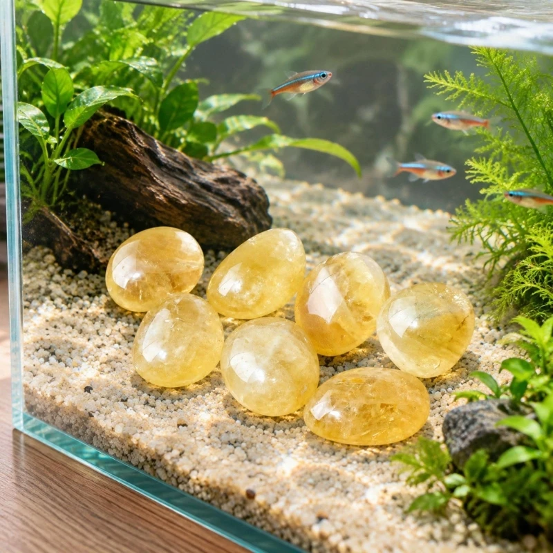 Smooth Natural Mineral Decorations with Rounded Forms for Fish Tanks, Glass Vessels, and Potted Plant Arrangements Y5GB