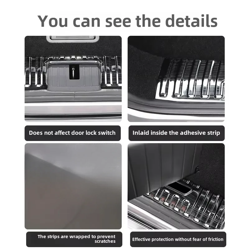 Picture 4: Car Rear Trunk Sill Protector Stainless Steel Anti-Scratch Rear Bumper Interior Scuff Plate Guards Accessories For Xpeng G6 2024