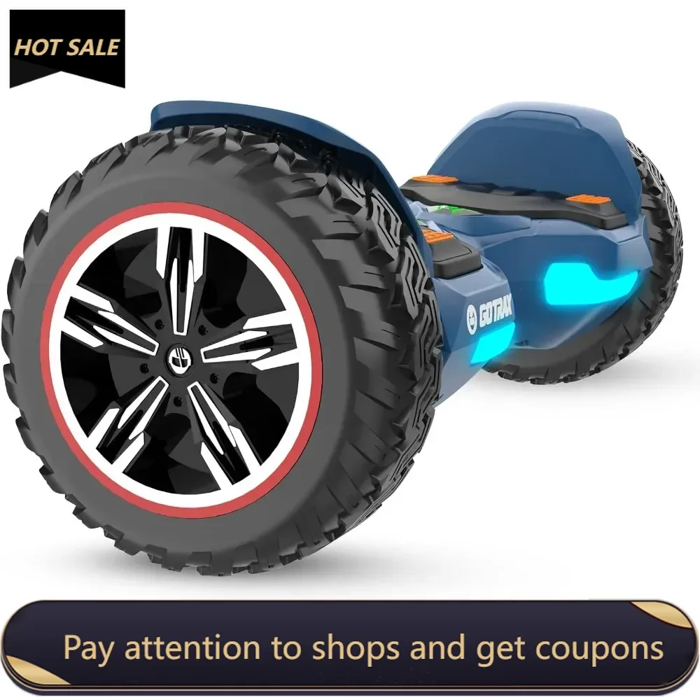 

8.5" All Terrain Hoverboard, Offroad Tires Self Balancing Scooters, 144Wh Battery Up to 7.5 Miles, Dual Brushless Motor Up