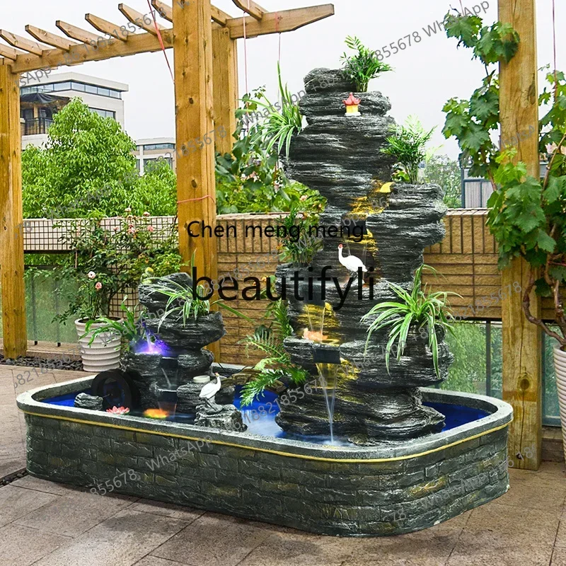 

D178 Large rockery, flowing water fountain, outdoor courtyard garden, water feature decoration, fish pond floor ornament