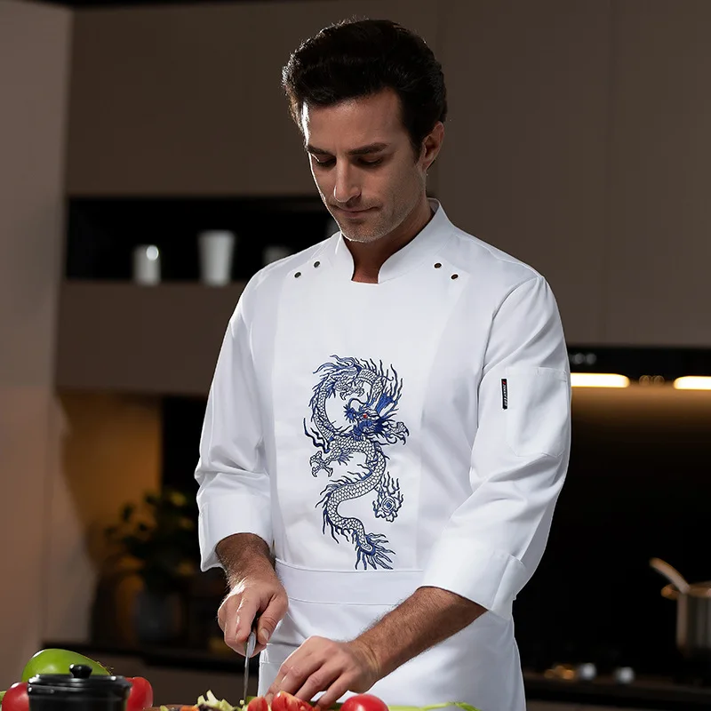 ร้านอาหารตะวันตก Chef Uniform ฤดูใบไม้ร่วงชุดฤดูหนาว Catering โรงแรม Canteen Baker เค้ก Shop เสื้อผ้าทํางานแขนยาว