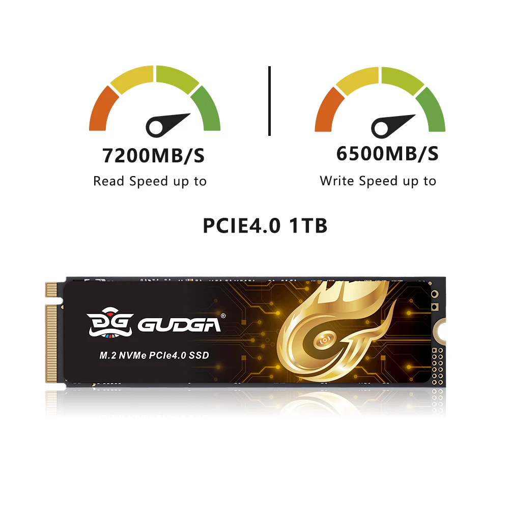 

GUDGA SSD PCIe Gen4.0x4 NVMe 1.4 Внутренний твердотельный жесткий диск с радиатором для игровых компьютеров PS5 и DIY