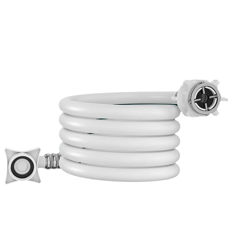 A005-The Water Inlet Pipe Of Washing Machine Is Connected With Faucet, And The Universal Hose For Water Injection Lengthened