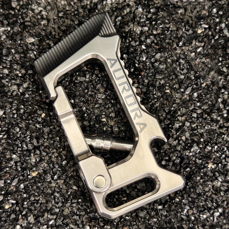 Outdoor Portable EDC Multifunctional TC4 Titanium Alloy Bottle Opener, Hanging Buckle, Keychain, Pry Bar Tool