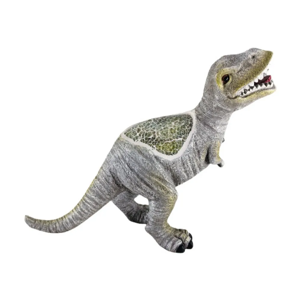 Weatherproof Resin Solar Dinosaur Statue Light for Outdoor Garden Lawn Balcony with Energy Efficient LED Illumination