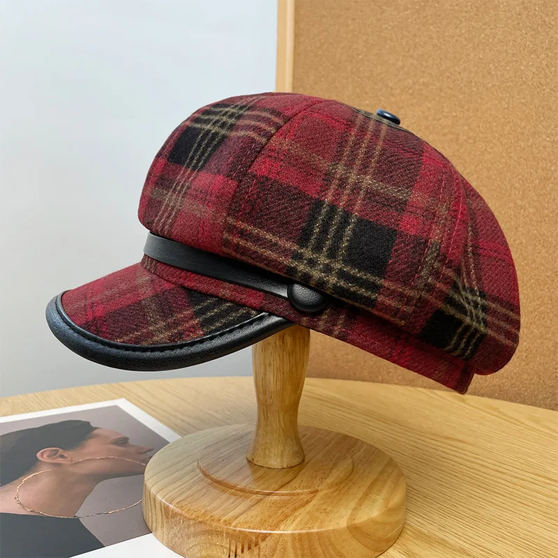 New Autumn Winter Hats For Women Solid Plain Octagonal Newsboy Caps Men Ladies Casual Wool Hat Winter Beret Women Painter Cap