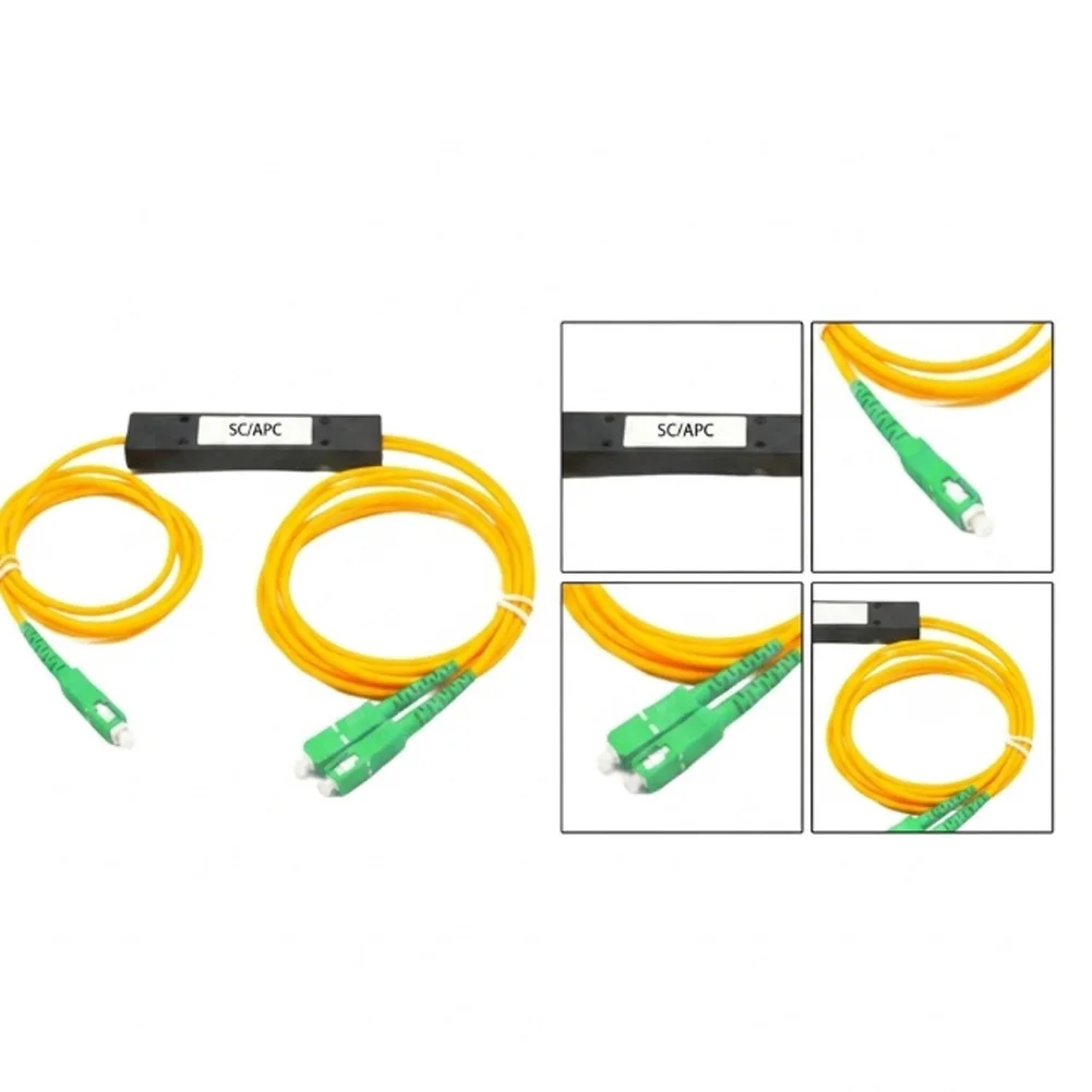 Fiber Optical Splitter For SC For APC 1x2 for Telecom Networks ABS Plastic Housing Low Loss 1310nm and 1550nm Bands