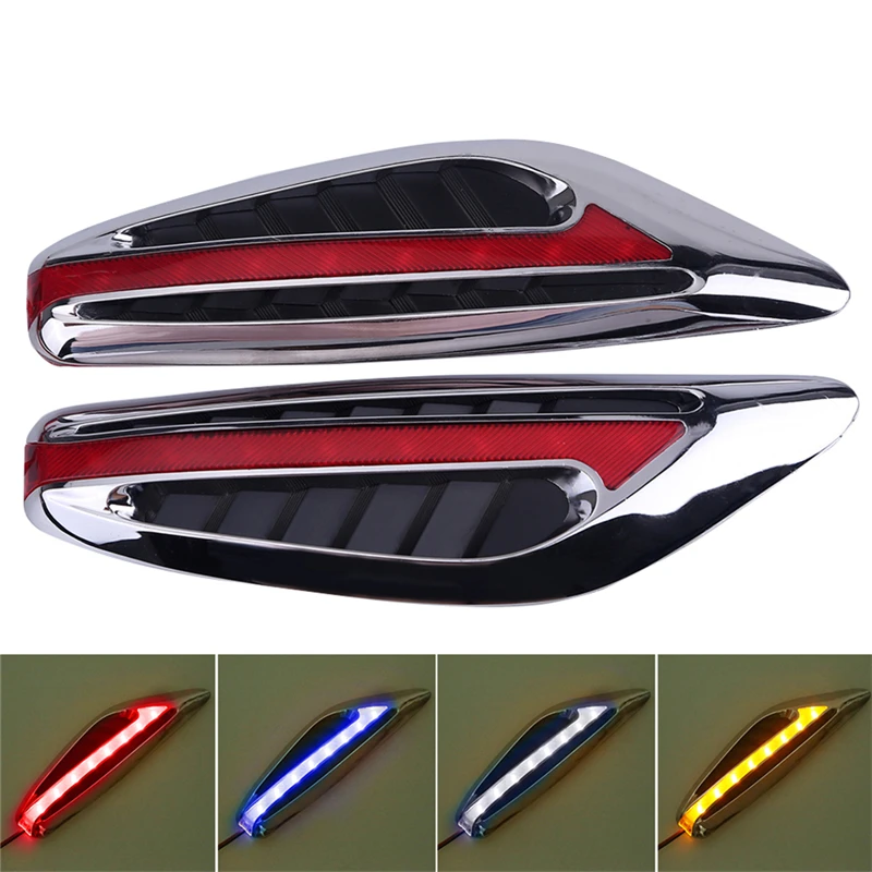 2Pcs/Pair Universal Blade Steering Light  Side Marker Light Car LED Turn Signal Lamps Yellow Red Blue White