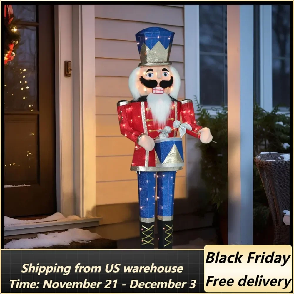 Lighted Nutcracker Outdoor Christmas Decorations, 5ft Nutcracker Christmas Decoration Outside,