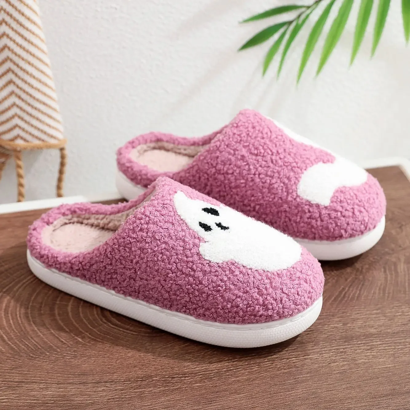 Halloween Ghost Slipper Plattform Anti Slip warmes Zuhause Baumwoll schuhe Winter Indoor lustige pelzige Hausschuhe Frauen Männer Halloween Geschenk