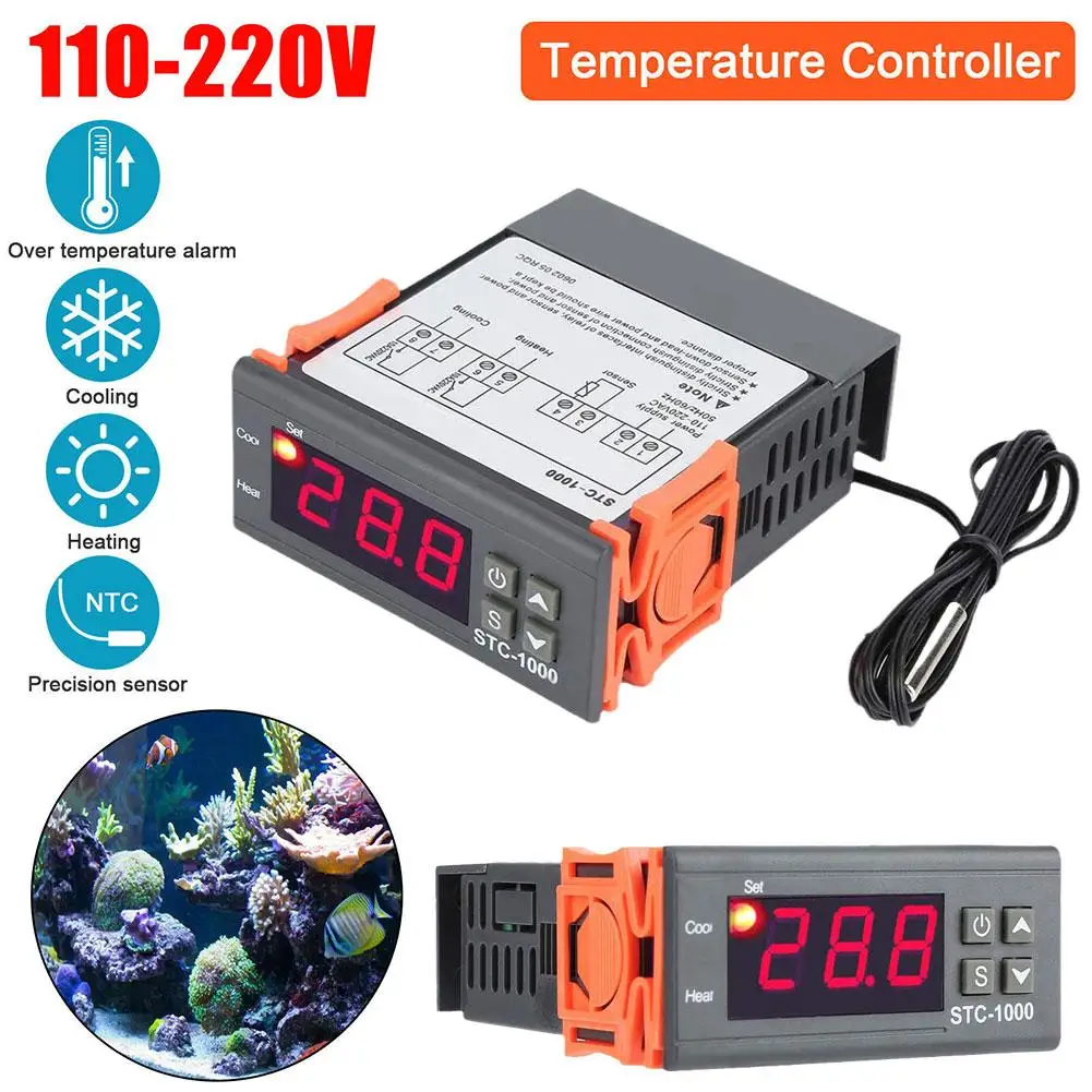 DC12V 24V AC110-220V STC-1000 LED Digital Thermostat For Incubator Temperature Controller Thermoregulator Relay Heating Coo M9R3