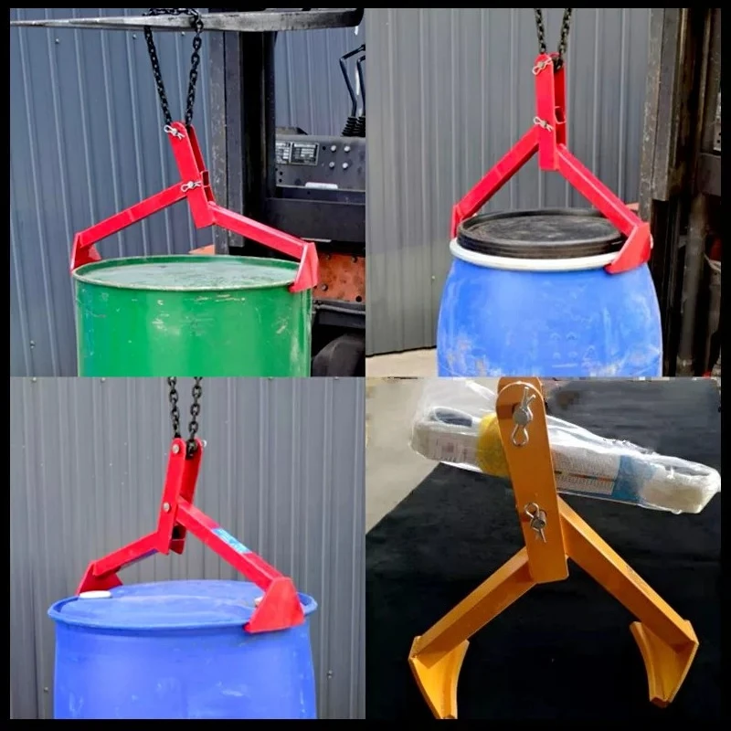 Multifunctional Forklift Oil Drum Lifter Clamp Hook Industrial Oil Barrel Lifting Handling Transport Tool