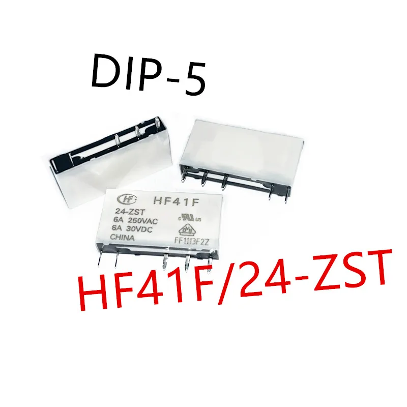 10piece  HF41F-5-ZST 、HF41F-12-ZST 、HF41F-24-ZST  DIP-5  New Small Power Relay  HF41F/5-ZST 、HF41F/12-ZST 、HF41F/24-ZST