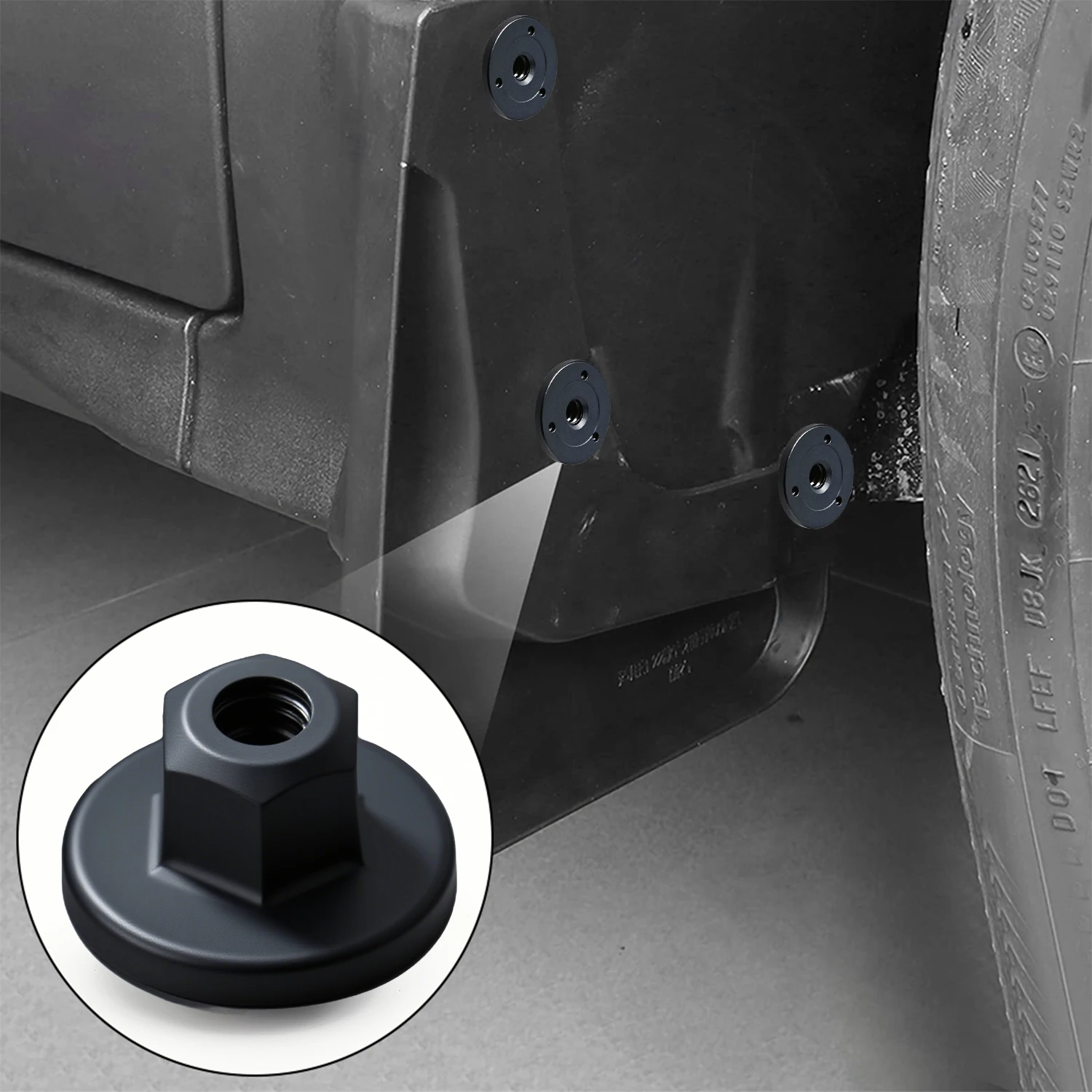 Schwarze Kunststoff-Chassis-Bogenmutter mit Öse für BMW X3 X5 X6 Unterbodenschutz-Halterung, selbstschneidende Schraube, Befestigungsmutter mit Öse – Detail 4