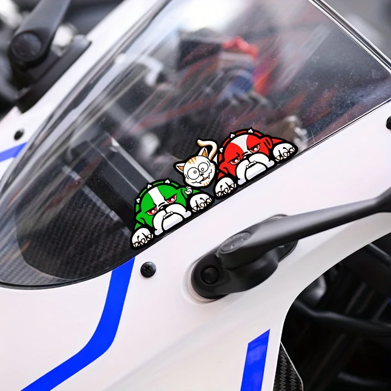 Pegatina impermeable reflectante para mascotas Quito y tortugas - Para motocicletas, coches, vehículos eléctricos y cuadernos