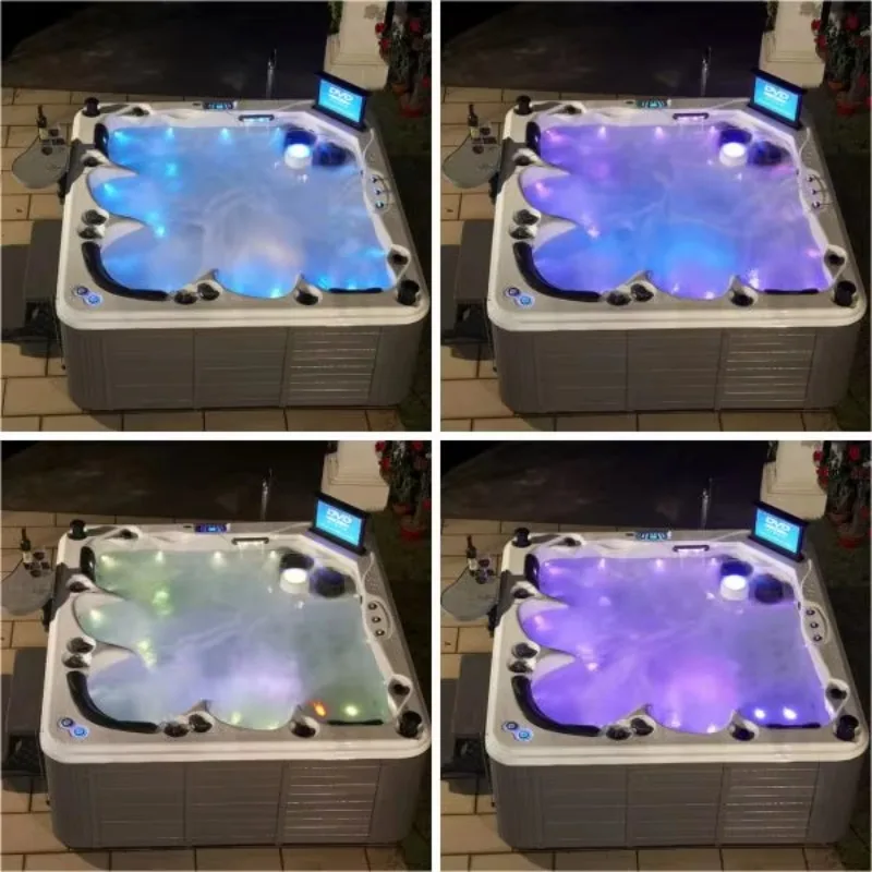 Wholesale Price Whirlpool Jacuzzi Massage Bathtub Hot Tub Spa Hydrotherapy Acrylic 5 Person Outdoor Waterfall LED