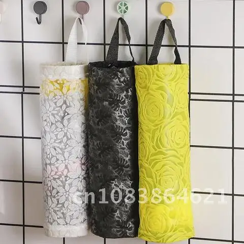 

Plastic Bag Holder Wall Mount Home Grocery Bag Organizer Hanging Storage Trash Garbage Bag Kitchen Dispenser