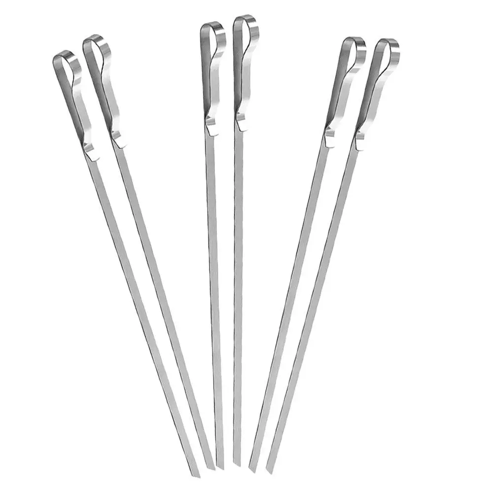 

Pen Clip-shaped Baking Stick BBQ Skewers for Grilling Barbecue Stainless Steel Sticks Needle Picnic Tools