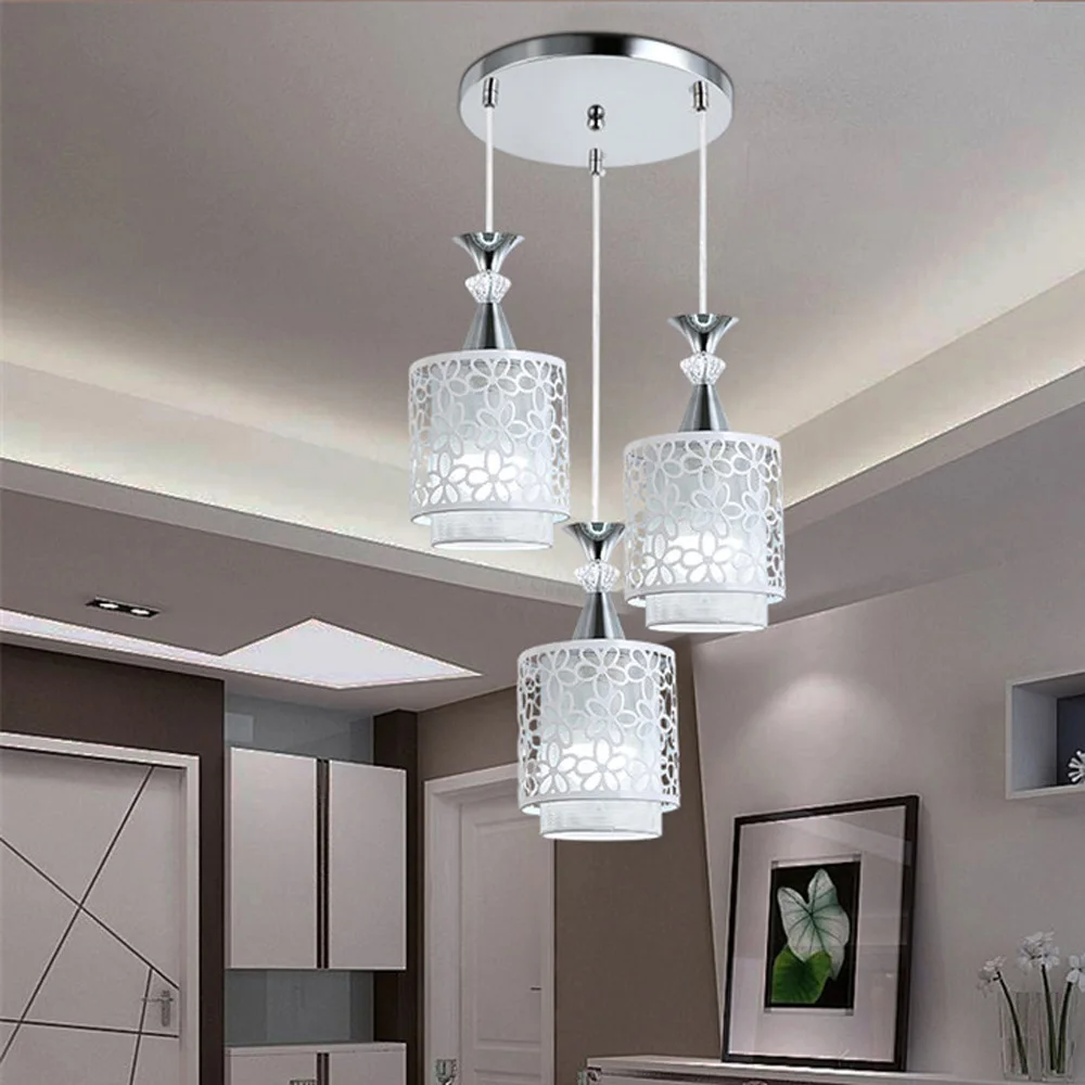 3 Lights E27, Dining Room Chandelier, Modern Petal Ceiling Light, LED Pendant Lamp