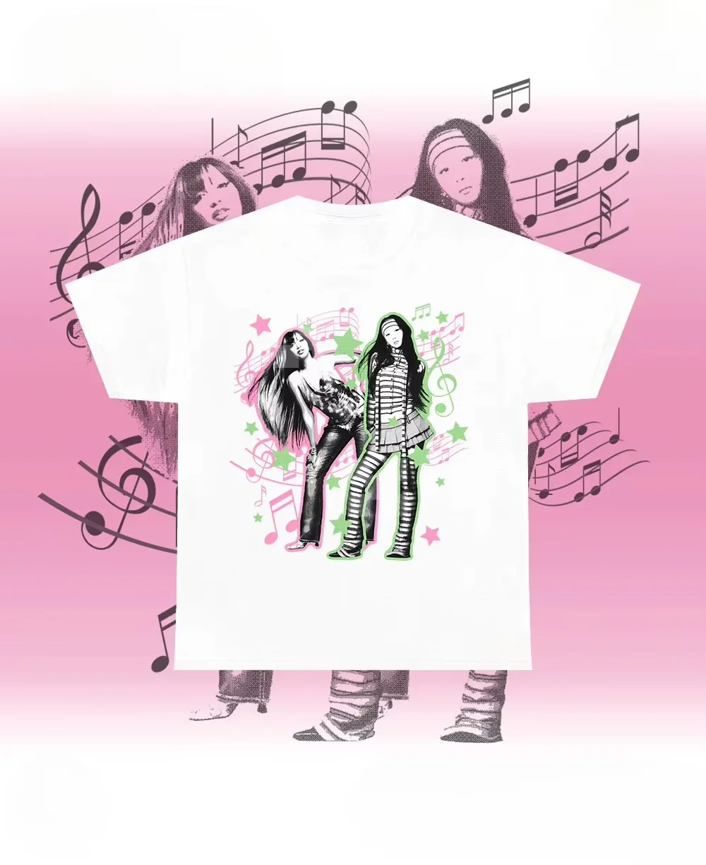 2026 New Y2K Retro Loose PinkPantheress Yves Collab Music Star Graphic Print Soft Casual Unisex Summer Cotton Short Sleeve Top