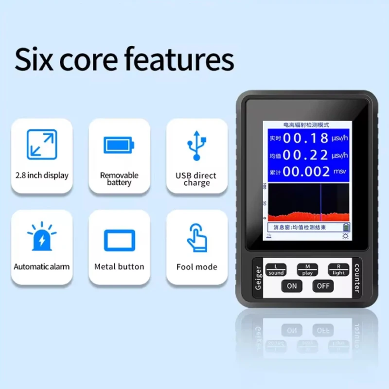 Geiger Counter XR-1 Nuclear Radiation detector Personal dosimeter, Marble Tester X-ray dosimeter, portable