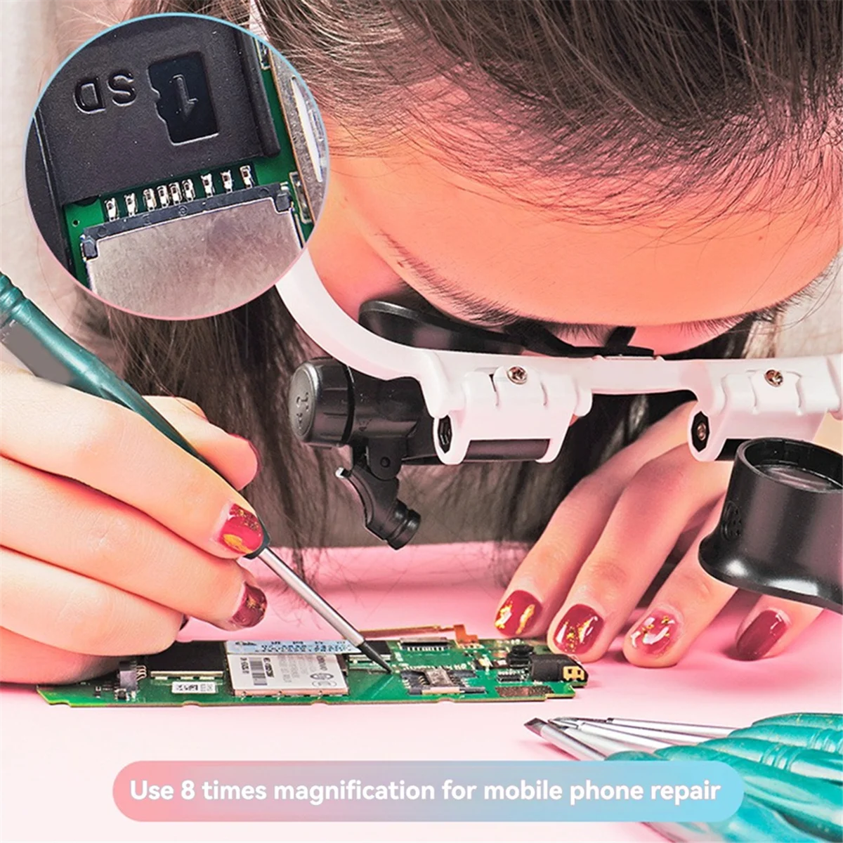 ใหม่แว่นขยาย 2Led Light 8X/15X/23X Telescopic แว่นขยาย Loupes แว่นตาสําหรับอิเล็กทรอนิกส์เชื่อมนาฬิกาซ่อมเครื่องมือ