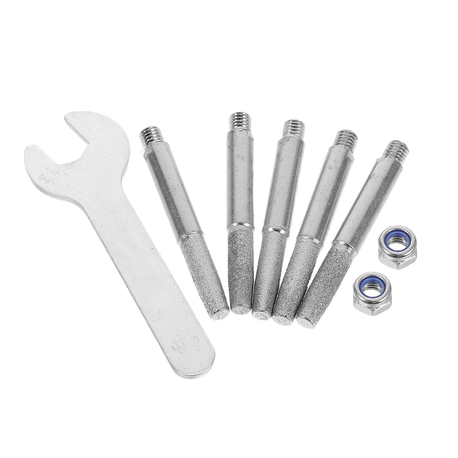 1Set Chainsaw Burr Grinding Head Diamond Hand Crank Sharpening Tool Screw Nuts Wrench for 5.5mm Chain Maintenance