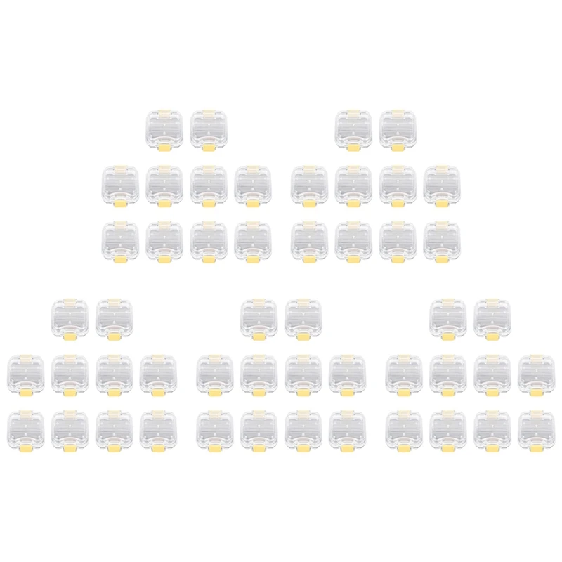 50Pcs Plastic Denture Tooth Box With Film High Quality Denture Storage Box  Implant Membrane Tooth Box