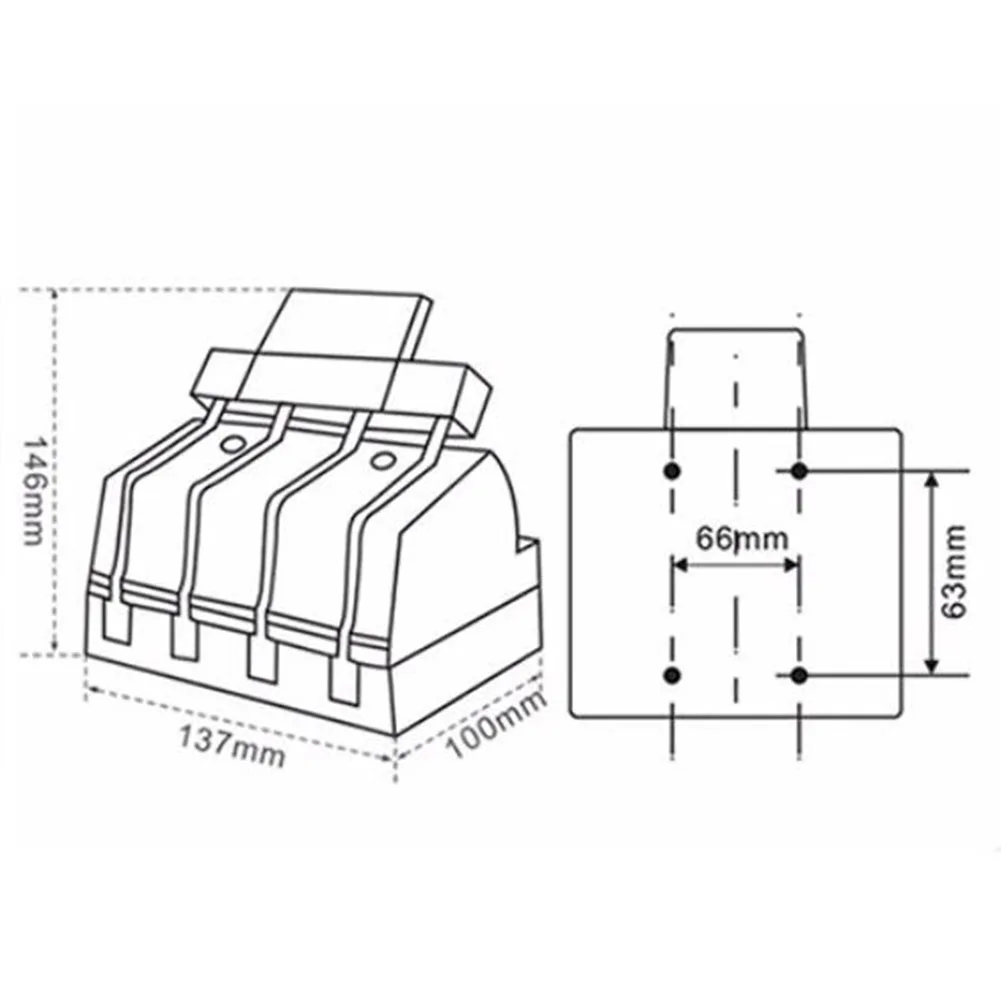 4-Pole Single-Throw Switch for Single-Phase 220V Applications Rated Up to 380V 200A with Thickened Copper Contacts