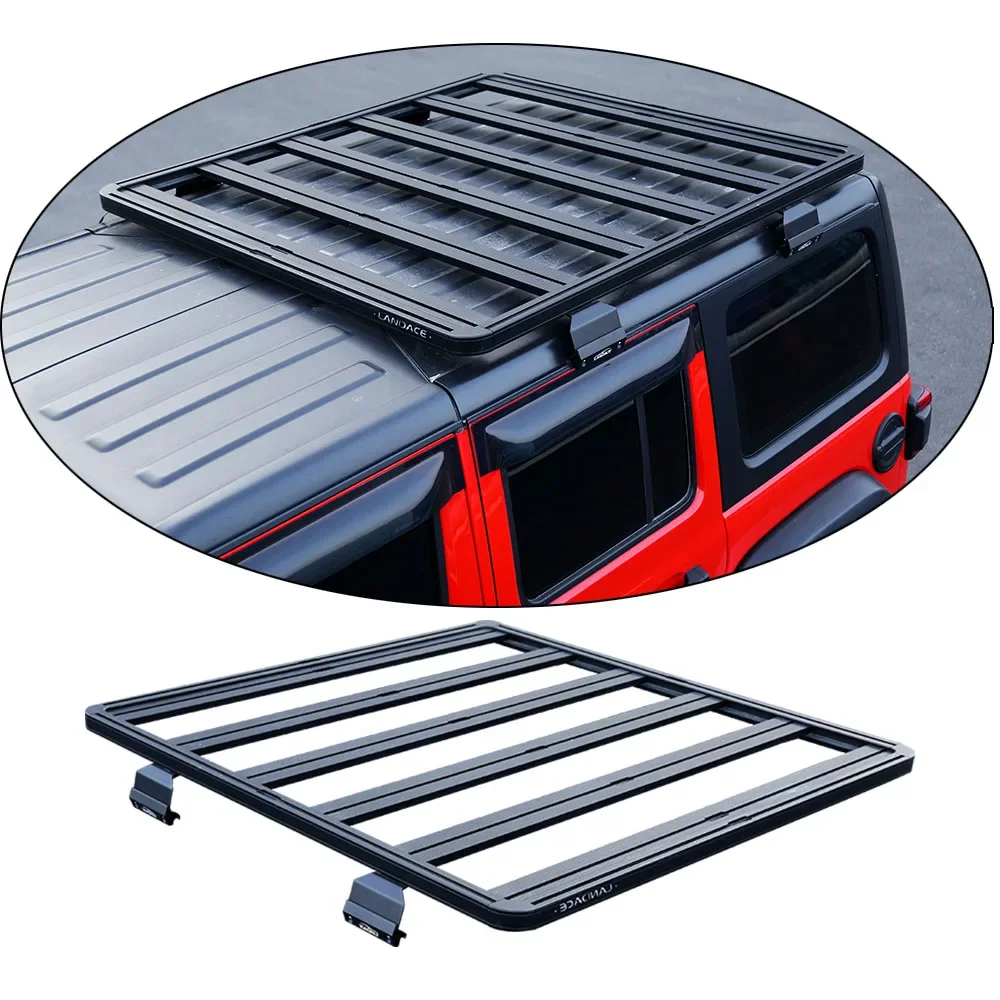 High Quality Aluminum Roof Rack Jl Compass 2020 Aluminum Luggage With 4 Light Roof Rack For Jeep