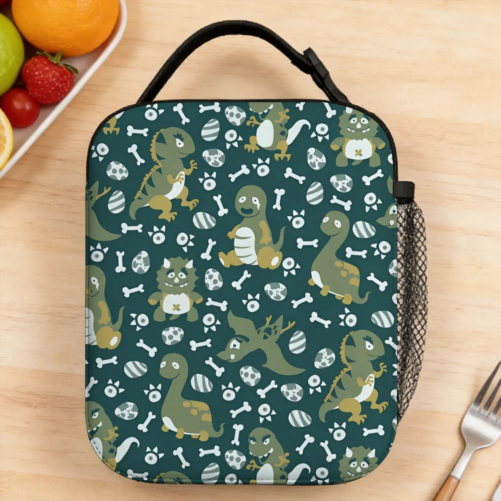 Cartoon Anime Dinosaur Lunch Bag  Funny Lunch Box For Women  Outdoor Picnic Cooler Bag Waterproof Thermal Lunch Bags