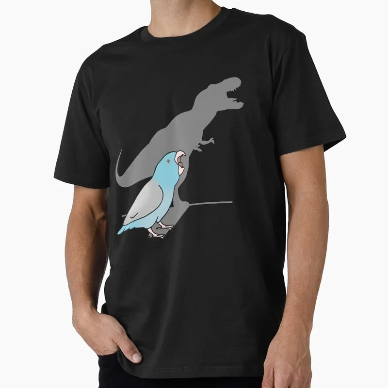 T-rex blue fallow parrotlet Funny Cockatiel Gift T-shirt Birds T-Rex Shadow Graphic Clothes All Size Tops Unisex Tee S-6XL