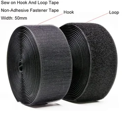 5Meter 50MM Sew on Hook And Loop Tape Non-Adhesive Fastener Tape Back Nylon Strips Fabric Fastener Sewing Accessories