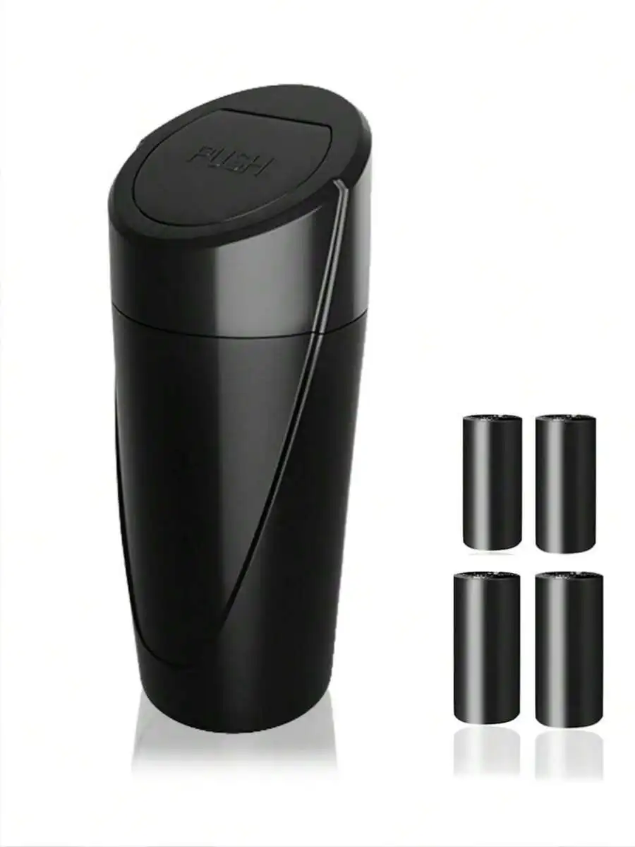 2pcs/1pc Car Trash Can With Lid, Car Trash Can Cup Holder, Portable Leak-Proof Car Garbage Can With Trash Bags, Front/Rear Seat