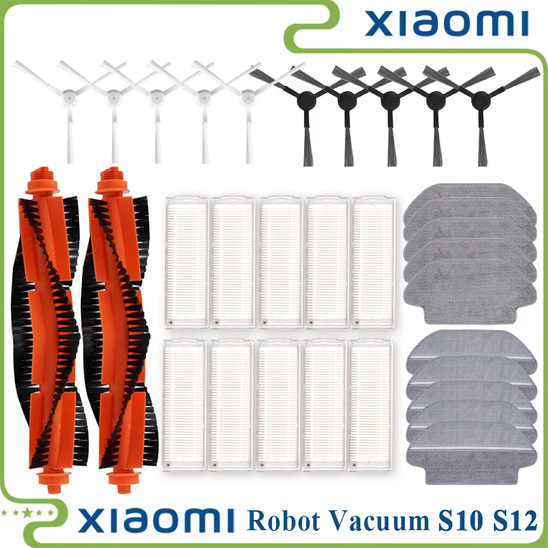 

For Xiaomi Robot Vacuum S10 S12 T12 B106GL/ Mop 2S XMSTJQR2S / 3C B106CN Parts Accessories Main Side Brush Filter Mop