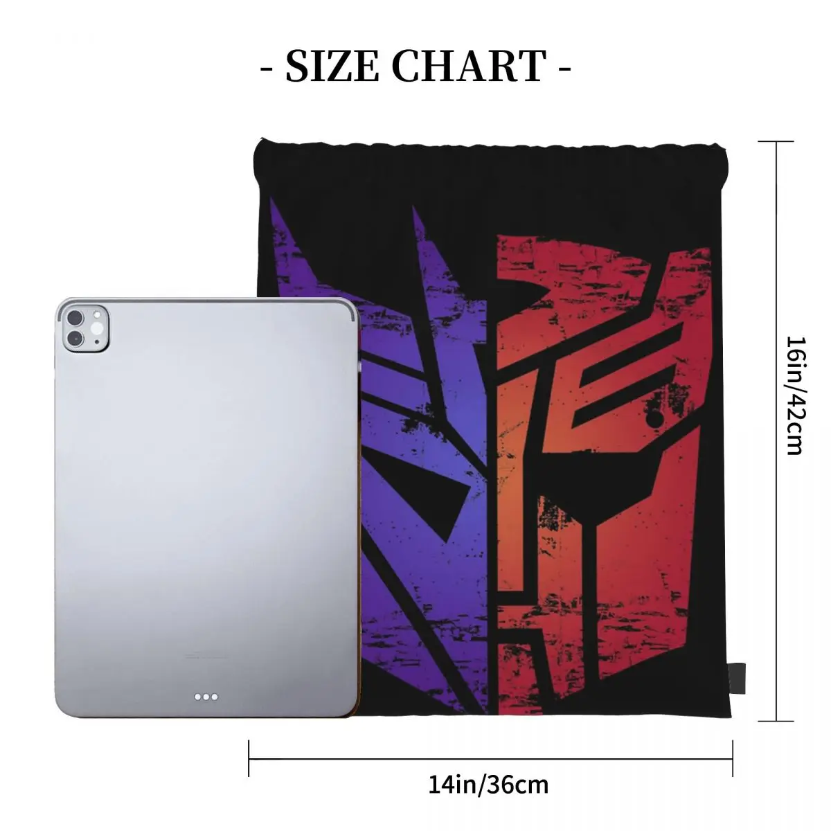 Decepticon Autobot Split Logo Backpacks Drawstring Bags Drawstring Bundle Pocket Sports Bag Book Bags For Man Woman School