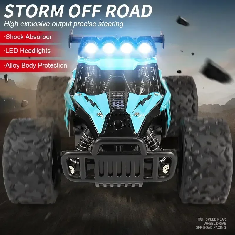 Nieuwe RC Legering Auto 1:16 2WD Met LED Licht 2.4G 20 KM/H Hoge Snelheid Off-Road Klimmen Afstandsbediening auto Speelgoed Cadeaus Voor Jongen Meisje Kinderen