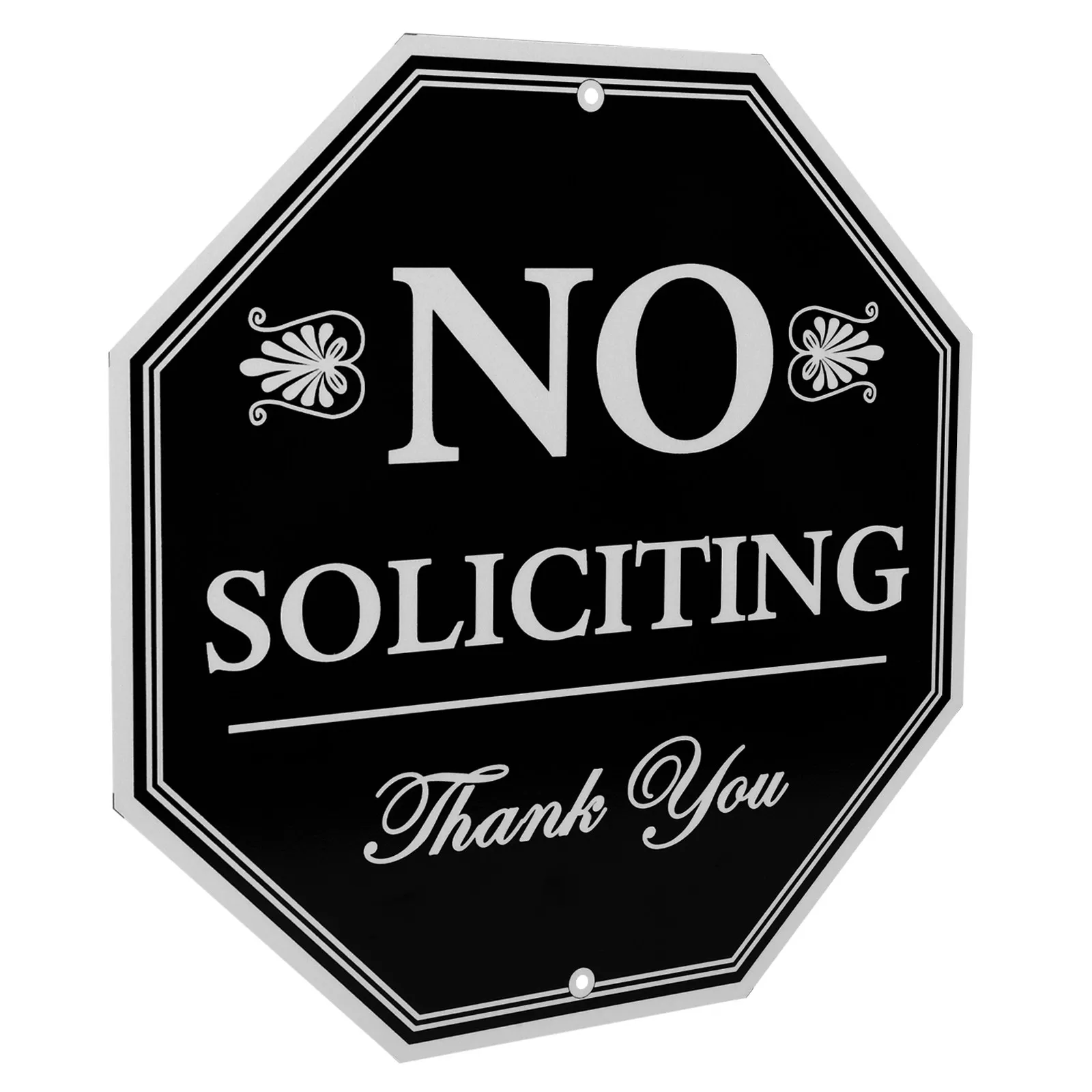 No Soliciting Sign Aluminium Waterproof Outdoor Door Window Sign No Soliciting Notice for Front Door Number Signs