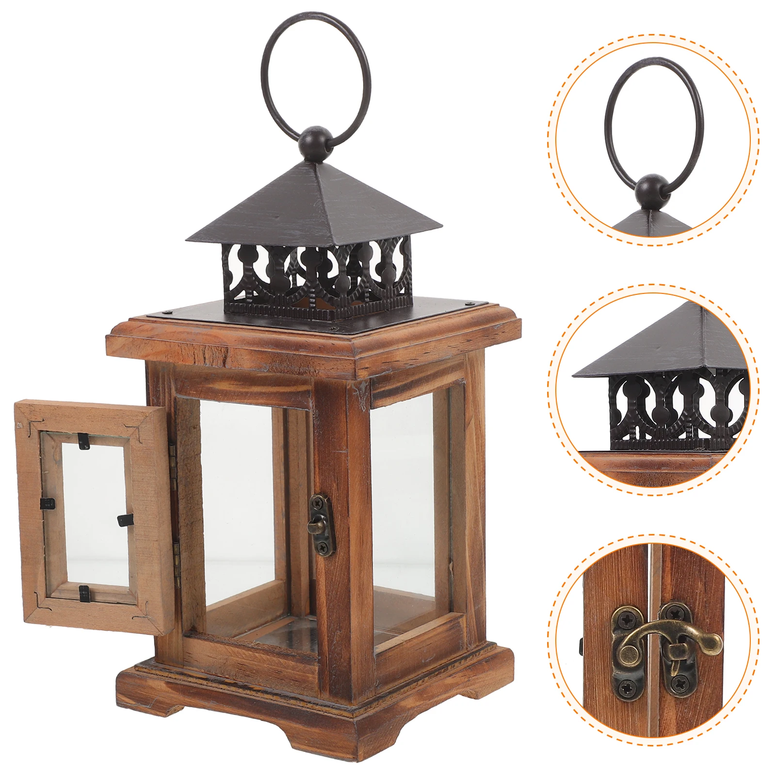 

1pc Farmhouse Style Metal Hanging Decorative For Wedding Home Vintage Iron Tea Light Table Desktop Decor Empty Lantern
