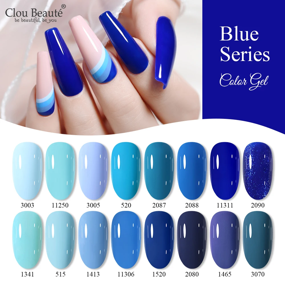 Clou Beaute Royal Blue Color Winter Trendy Semi Permanent Nail Art Manicure Varnishes Gel Nail Polish Hybrid Base Gel Top Coat