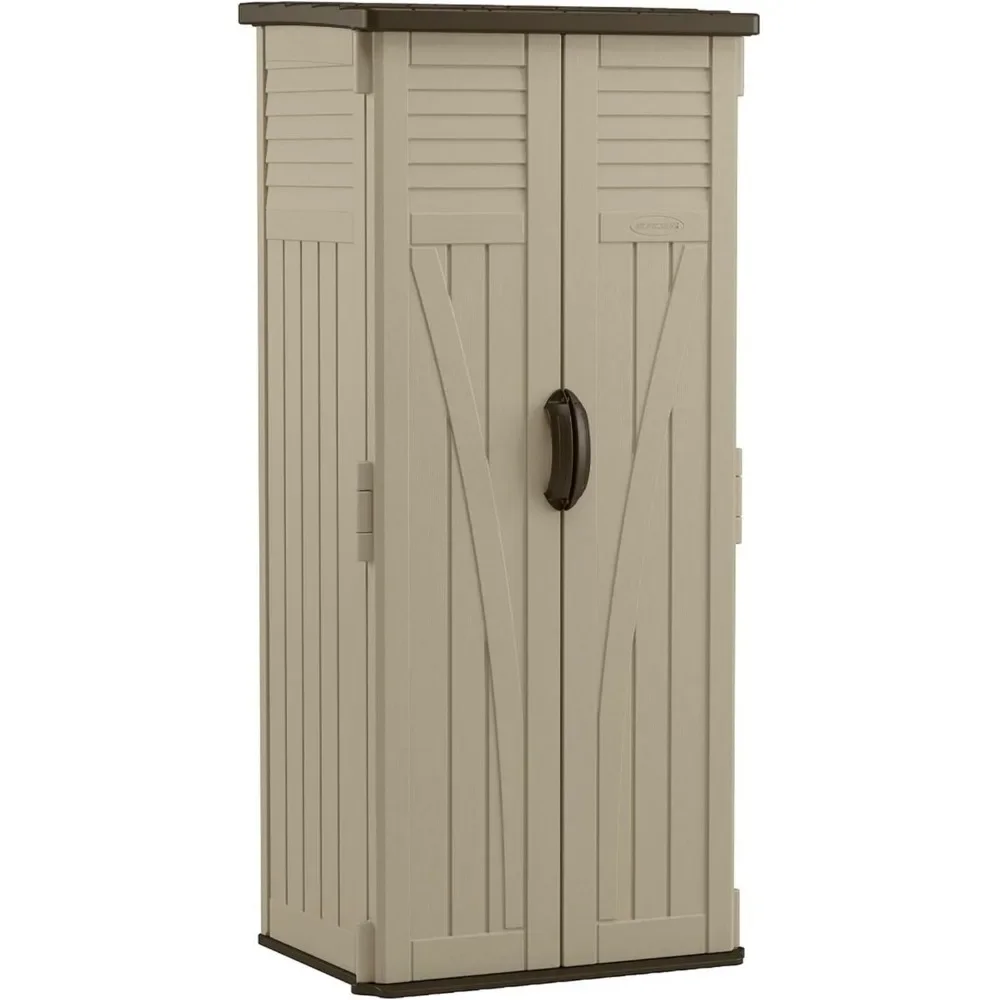

Capacity Tall Plastic Vertical Outdoor Shed for Garden, Backyard, Patio, or Pool Supplies Storage