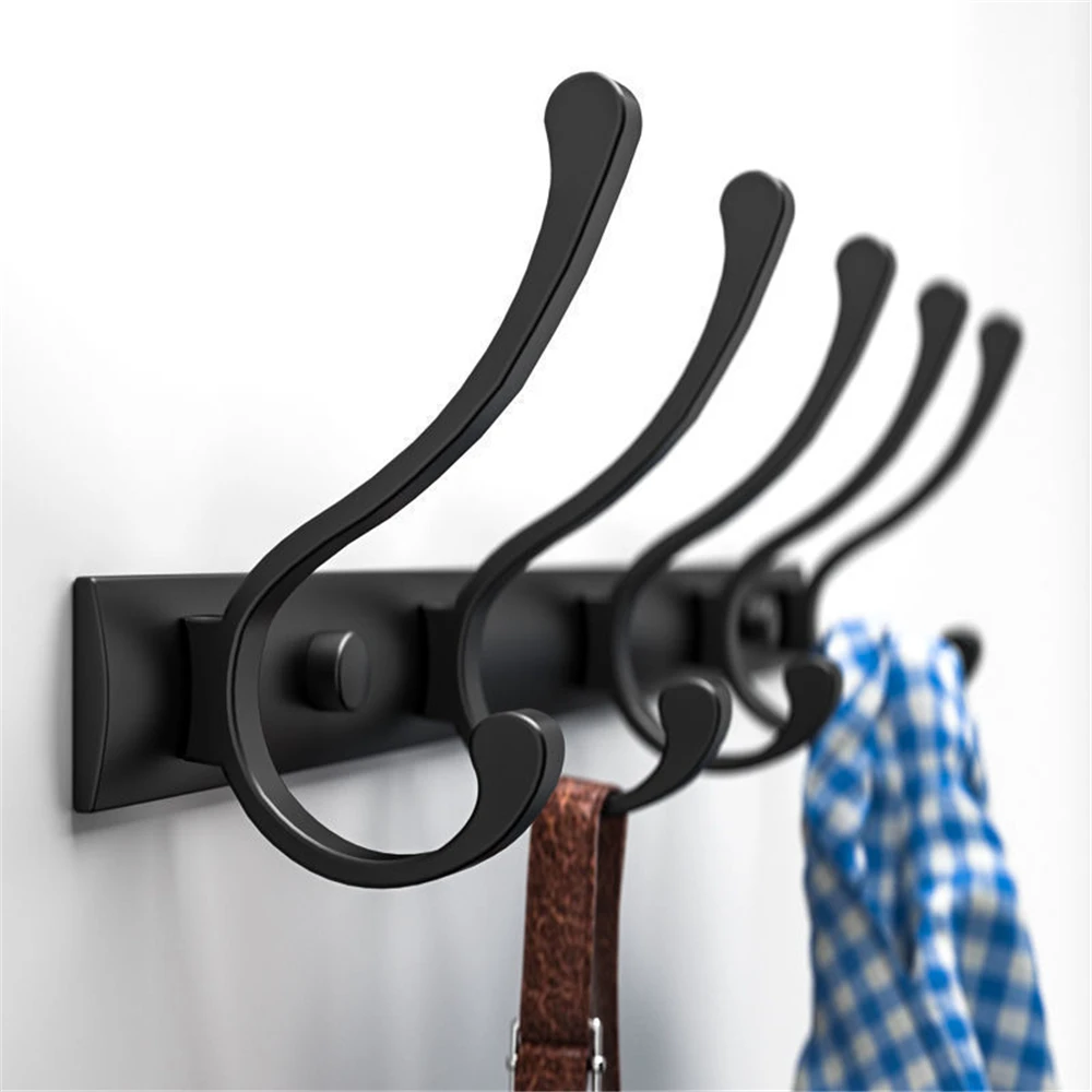 Aluminum White / Black Painted Robe Hook Wall Hanging Towel Hooks Clothes Storage Bathroom Accessories