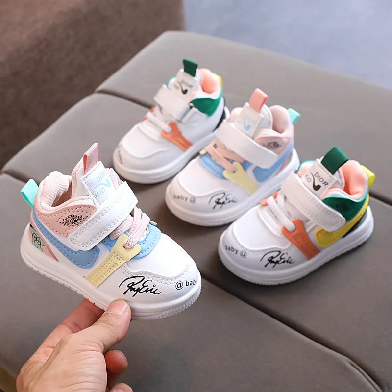 Children Sports Shoes Soft Soled Toddler Walking Shoes Kids Autumn New Style Breathable Casual Shoes 0-3 Years Old Trendy Shoes