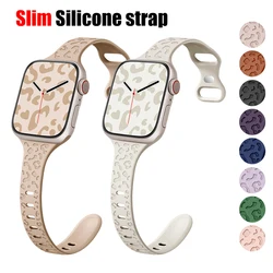 Slim Silicone strap for Apple watch ultra 44mm band 41mm 45mm correa 38mm 40mm 49mm Sports bracelet iWatch serie 8 7 6 5 se 4 3