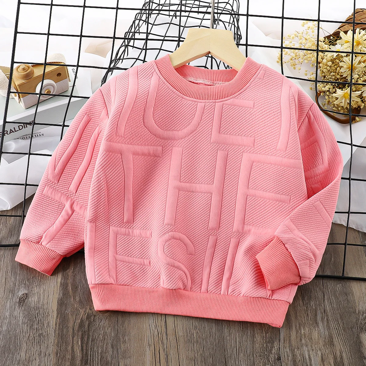 Autumn Clothing New Style Children Hoodies Cute O-neck Top Boys Girls Baby Solid Color Fashion Trendy Casual Cartoon Sweatshirts